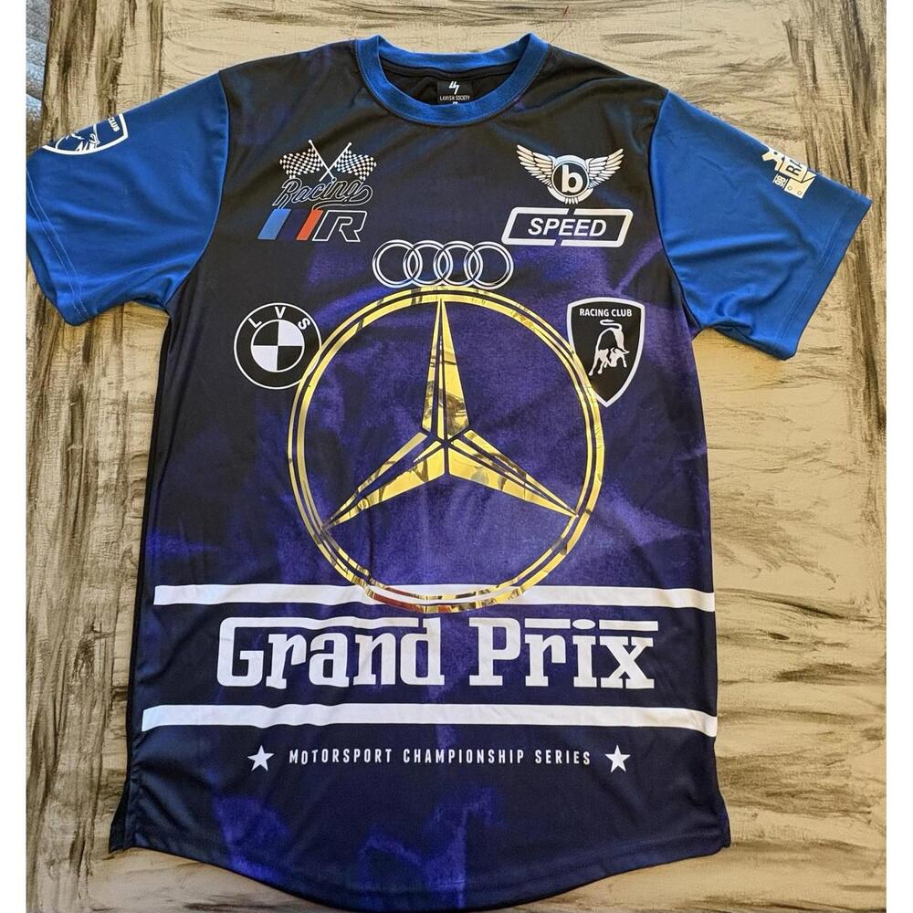 Lavish Society Men’s Size Large Metallic Racing Gran Prix Shirt